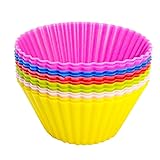 Reusable Silicone Baking Cups,Weagood Non-stick Muffin Cupcake Liners Silicone B