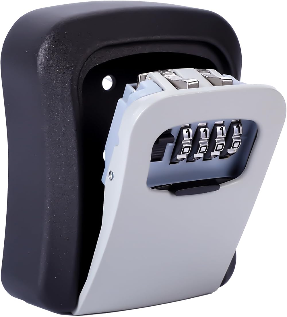 Mitoymia Key Safe Wall Mounted 4 Digit Combination Gray H001