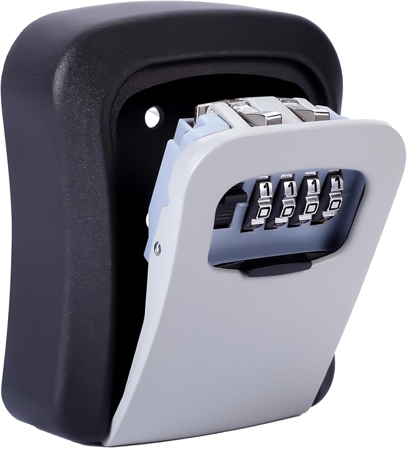 Mitoymia Key Safe Wall Mounted 4 Digit Combination Gray H001