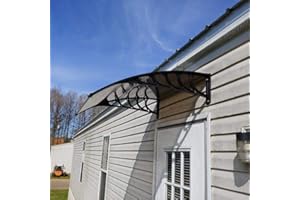 AFFAVON 40"x40" Window Awning Exterior, Awnings for Doors，Polycarbonate Cover Entry Door Outdoor Patio Awning Canopy, Front Door Overhang Awning for Sun Shutter, UV, Rain and Snow Protection