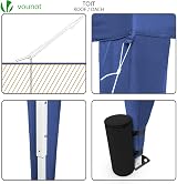 VOUNOT 3m x 3m Pop Up Gazebo with Sides Blue 4 Weight Bags Carry Bag view 2