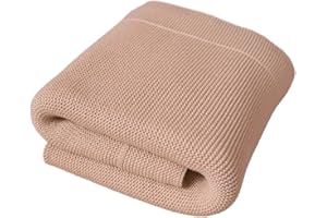 Huxie Denmark - Knitted Baby Blankets - Soft and Cozy 100% Organic Cotton Receiving Baby Blanket for Boys and Girls - Ideal for Stroller and Crib, 30 x 40 inch (Blush)