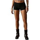 RoseSeek Women's Low Rise Booty Shorts Elastic Waist Skinny Y2K Mini Shorts Hot Pants Streetwear