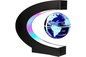 Gresus MultiColor Changing Magnetic Levitation Floating World Map Globe, Floating Globe with LED Lights, Great Fathers Students Teacher Business Boyfriend Birthday Gift for Desk Decoration