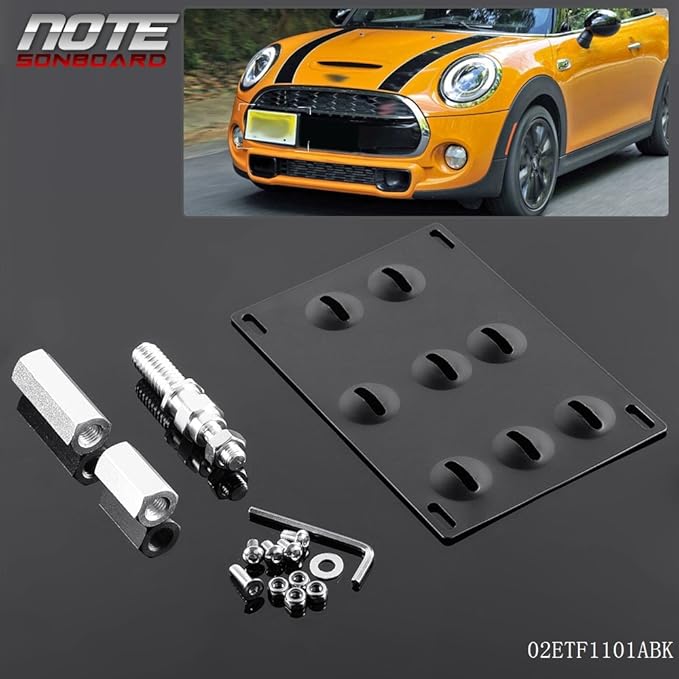 Front Bumper Tow Hook License Plate Bracket for Mini Cooper
