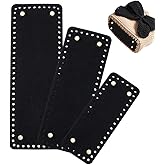 PH PandaHall Black Felt Bag Base Shaper Rectangle Crochet Bag Bottom, 3 Sizes Felt Insert Purse Bottom Knitting Crochet Bags Shaper with Holes for DIY Crochet Bag Shoulder Bags Purse Making