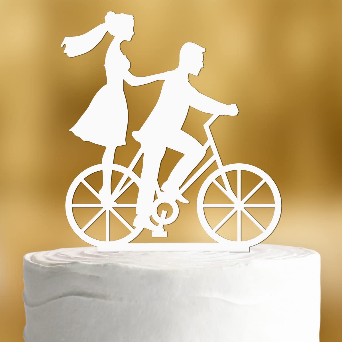 Dankeskarte.com Cake Topper Bicycle – for Wedding Cake – Acrylic Glass White – XL – Cake Topper, Cake Decoration, Cake Topper, Cake Topper, Cake Decoration, Mr Mrs