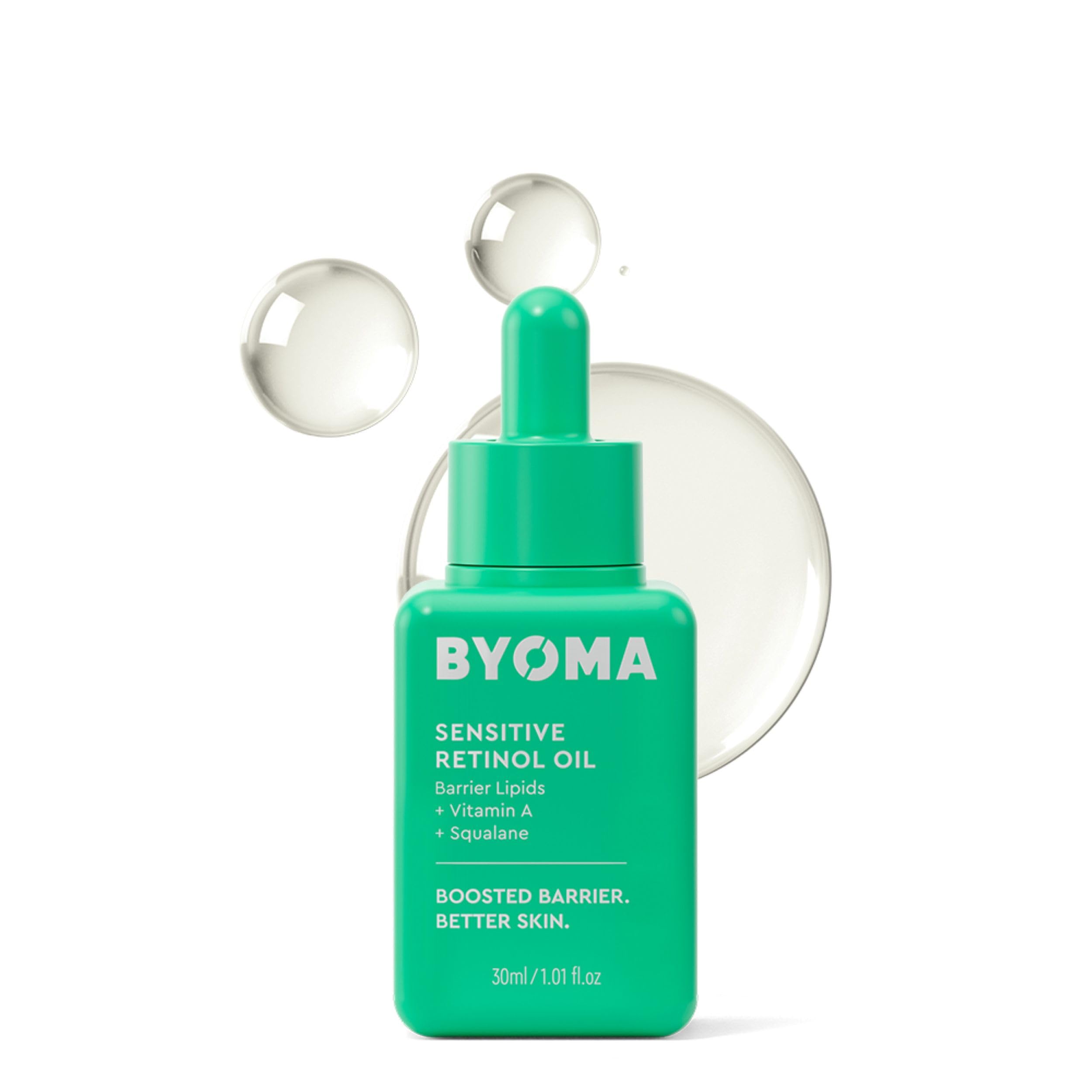 BYOMA Sensitive Retinol Oil (30ml) Face Oil with Retinol, Squalane and Vitamin A - For Sensitive Skin and Retinol Beginners, Clinically Proven to Reduce Textured Skin, Fine Lines and Wrinkles, Vegan