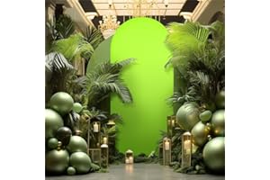 SLENYUBRIDAL Wedding Arch Cover 6.6FT Spandex Fitted Wedding Arch Stand Covers for Round Top Chiara Arch Backdrop Stands Cover for Birthday Party Ceremony Banquet Decor Lime Green