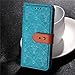 iPhone 6S Plus Leather Wallet Case,Auker Durable Folio Flip Vintage Fold Stand Case Full Body Shock Scratch Drop Protection Pocket Purse Cover with Card Holders&Wrist Strap for Women/Men-Blue
