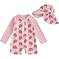 Aiwpstoin Infant Baby Boy Girl Swimsuit One Piece Long Sleeve Zipper Bathing Suit Toddler Rash Guard Kids Swimwear with Hat
