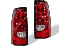 Nakkaa Pair Tail Lights W/Bulbs Compatible with 2003-2006 Silverado 1500 2500 3500HD Red Brake Lamps Left and Right GM2800174 GM2801174