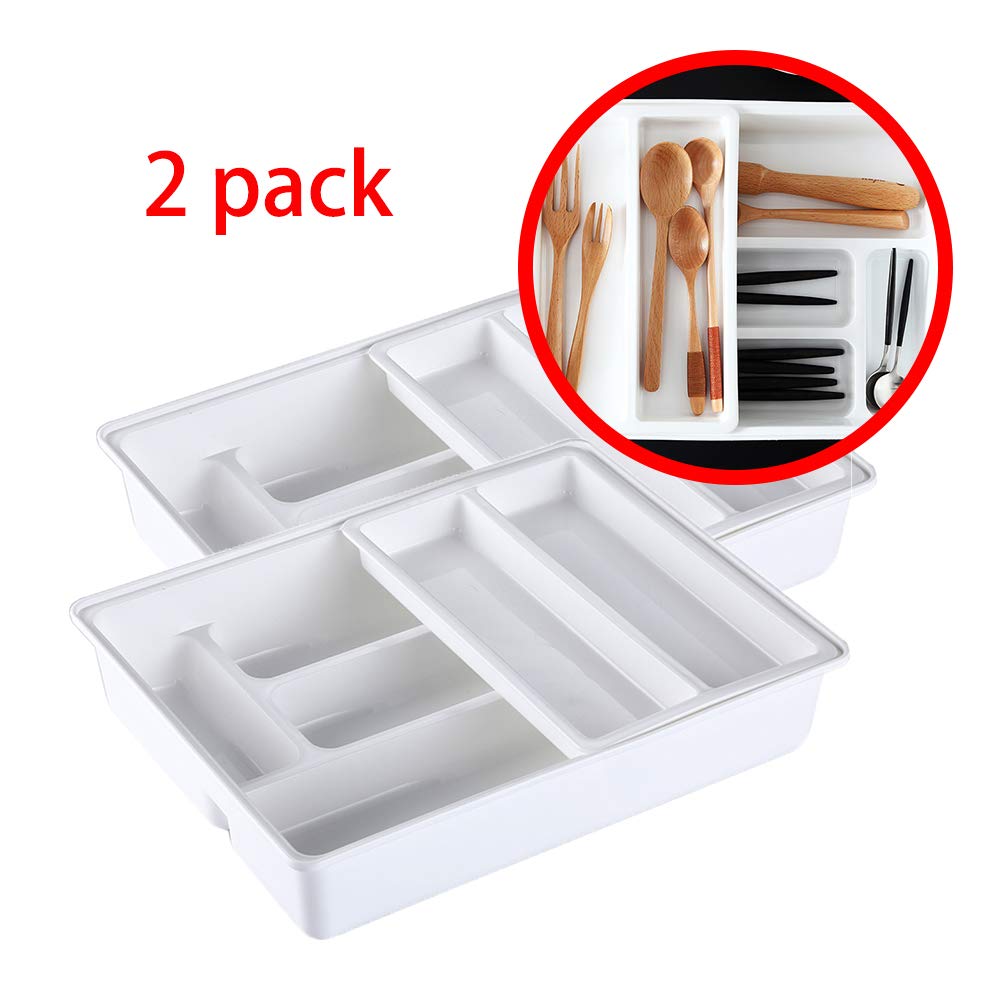 Kitchen Drawer Dividers Cutlery Tray Sliding Push Pull 2 Tier