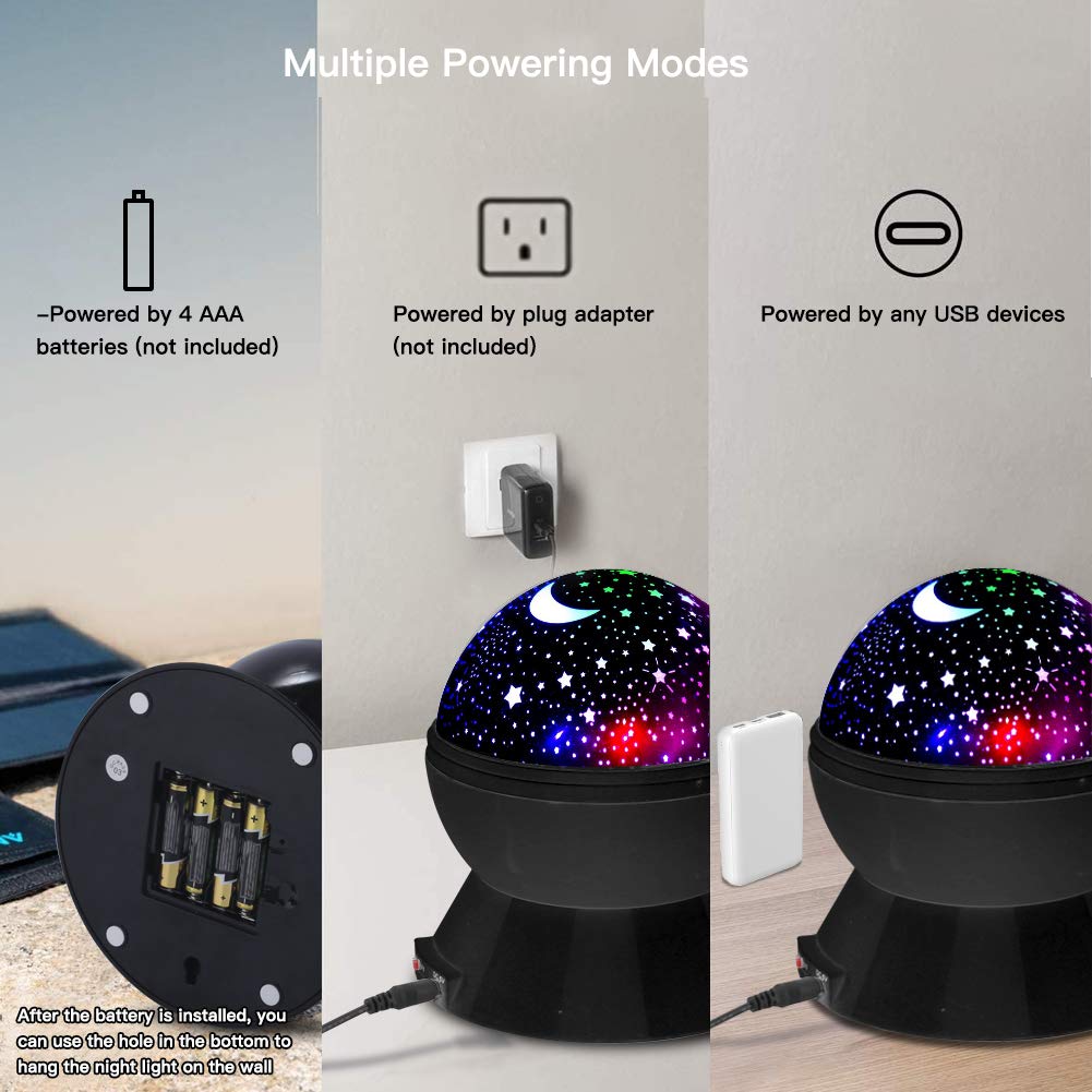 Star Sky Night Lamp Sets for Kids Night Lighting Lampshades with Star Projector Starry Night Lights for Boys Girls Birthday Gifts for 3 4 5 6 7 8 9 10-12 Year Old Kids Christmas Xmas Gift for Children: Baby