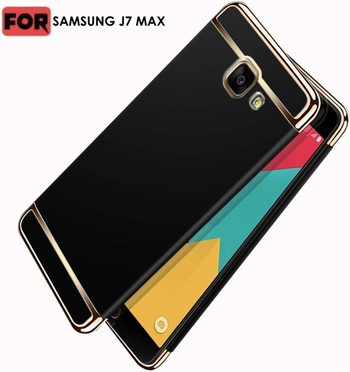 GoldKart *3-in-1 Dual Layer Thin Back Cover Case for Samsung Galaxy J7 MAX * (Black)