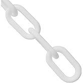 Mr. Chain Plastic Barrier Chain, White, 1.5-Inch Link Diameter, 50-Foot Length (30001-50)