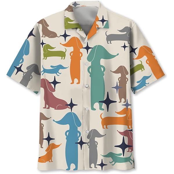 Miniature Schnauzer Hawaiian Shirts For Men,Button Down Beach Casual...