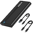 M.2 NVME SATA SSD Enclosure Adapter, Tool-Free USB C 3.1 Gen 2 10Gbps to NVME PCIe M-Key(B+M Key) Solid State Drive External 