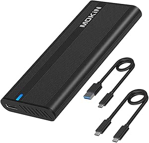 M.2 NVME SATA SSD Enclosure Adapter Tool-Free, USB C 3.1 Gen 2 10Gbps to NVME PCIe M-Key(B+M Key) Solid State Drive External Enclosure Support UASP Trim for SSD Size 2242/2260/2280