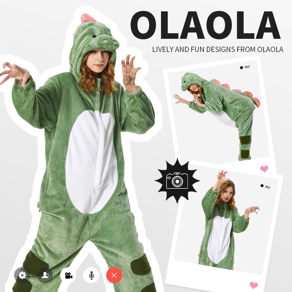 OLAOLA Adult Onesie, Animal Halloween Costume, Unisex Onesies Plush Cosplay Pajamas One-Piece Sleepwear