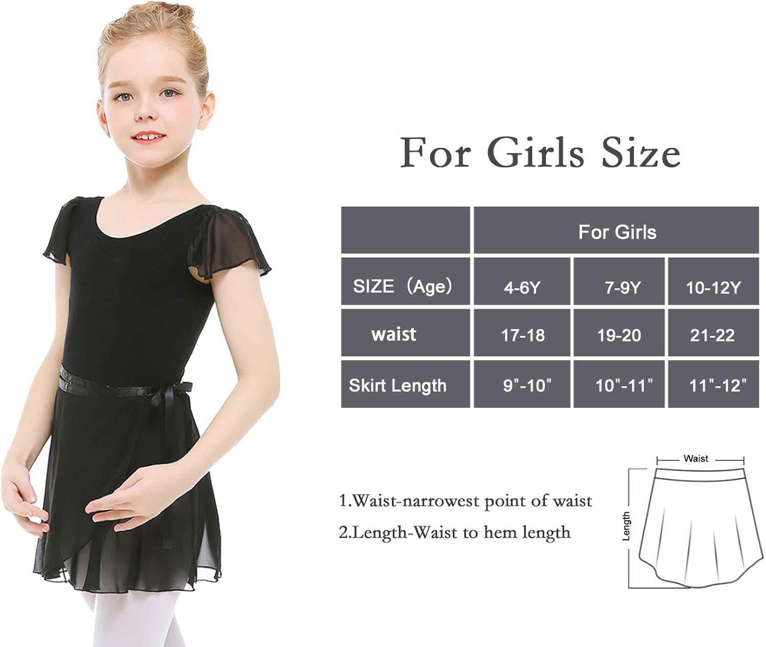 STELLE Ballet/Dance Chiffon Wrap Skirt for Toddler/Girls/Women: Clothing