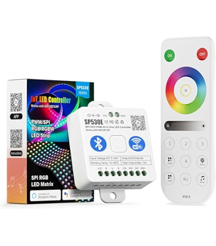 Contrôleur Lumière Escalier LED Pixel – Détecteur Mouvement + Capteur Lumière Jour – Compatible WS2811 WS2818 SM16703 – Jusqu’à 512 LEDs