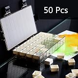 50 Pcs White Empty Watercolour Half Pans for DIY Painting Supplies view 5