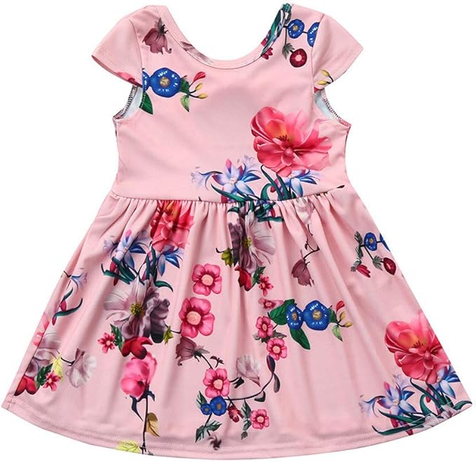 Beautytop Beautytop 1 6 Jahre Madchen Blumendruck Ruckenfrei Bowknot Prinzessin Kleid Kurzarm Gemustert Geblumtes Kleider Festkleid 2019 Neue Sommer Schone Schlichtes Klein Frisch Faltenkleid Kleider Amazon De Bekleidung