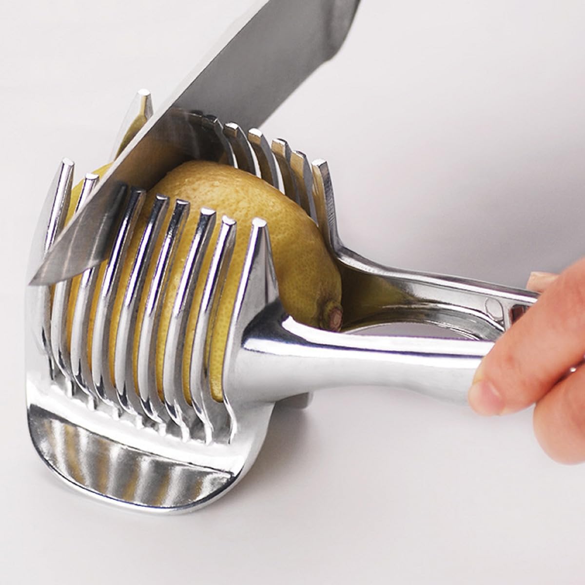 Photo 1 of Choxila Lemons Holder for Slicing –Aluminum alloy Tomato Slicer Tool for Home Use, Multi-Purpose Vegetable Holder for Onion?Potatoes, Tomatoes & Slicing