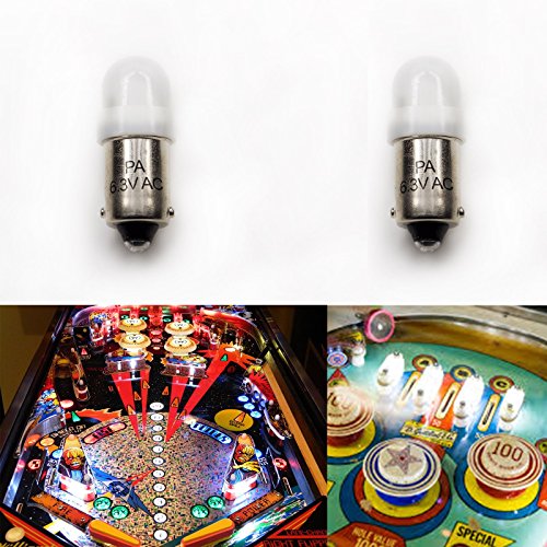 PA x10#44#47 2835 LED ba9s 2 SMD 6.3V DC Pinball Gaming Machine Light Bulb (White)