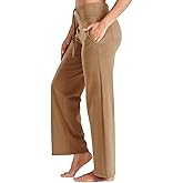 ALLZERO Women's Wide Leg Yoga Pants with 4 Pockets High Waisted Casual Pants Soft Workout Lounge Pants 28''