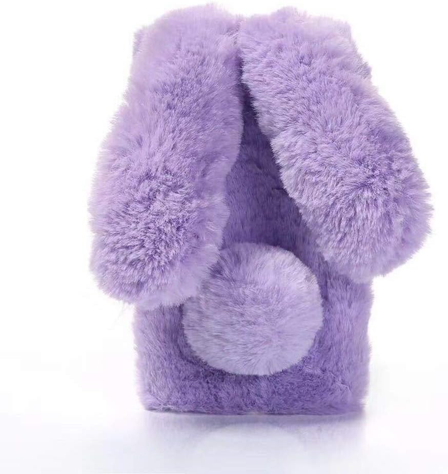 Case for Sony Xperia XZ,Luxury Winter Warm Handmade Diamond Rabbit Bunny Furry Fuzzy Soft Rabbit Fur Hair Plush Case for Sony Xperia XZ/XZs(Rabbit Purple)