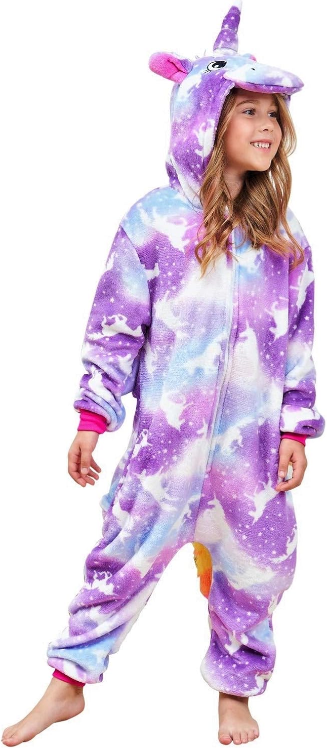 Girls Unicorn Pajamas Onesie, Animal Costume for Kids Clothing