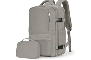 VGCUB Large Travel Backpack,Carry on Backpack for Women Men Airline Approved Gym Backpack Waterproof Business Laptop Daypack,White Brown