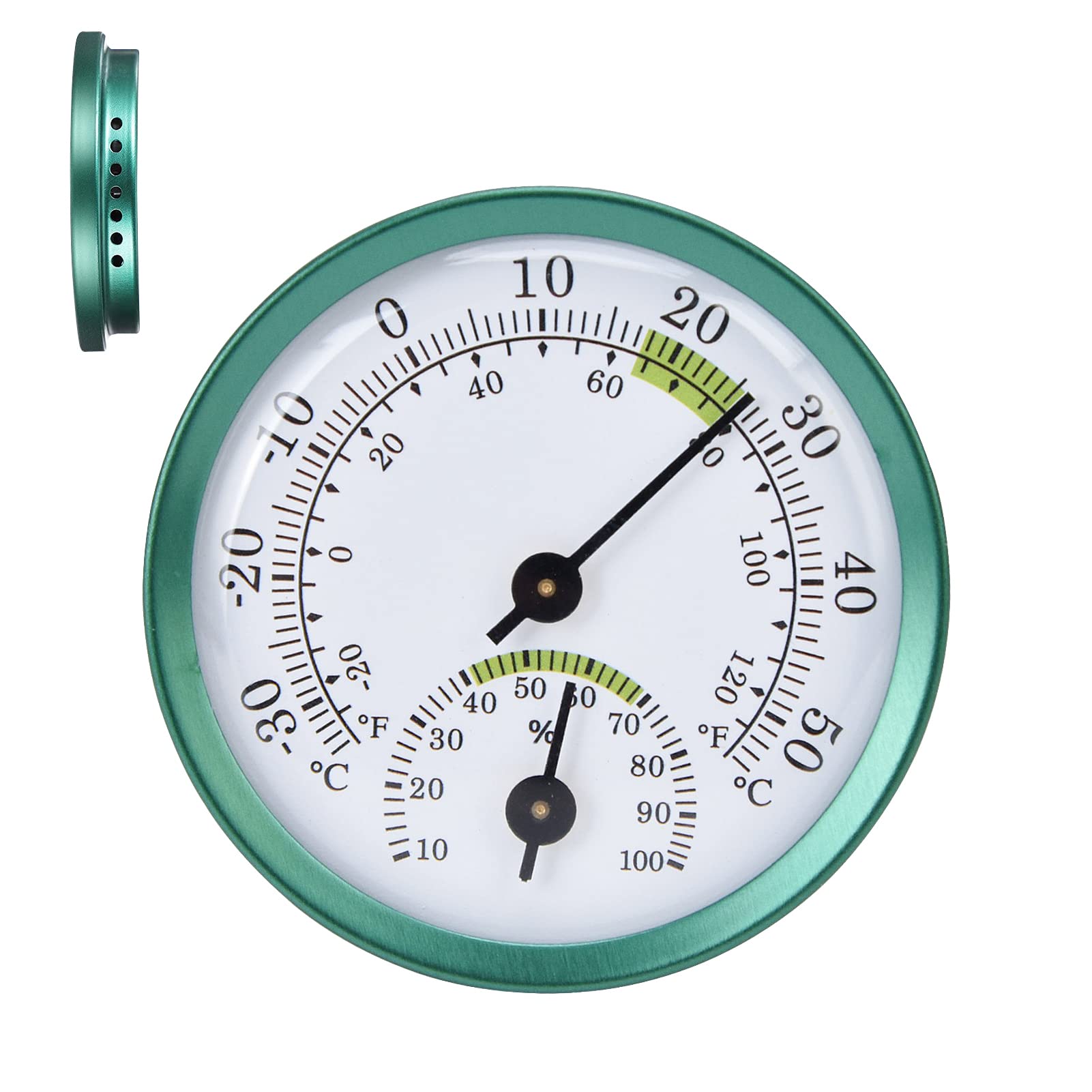 Thermometer and Hygrometer,5.7 inch Dial Wall Mounted Temperature Monitor,Indoor Outdoor Thermometer Wireless,Thermometer with Large Screen Numbers for Patio, Pool, Wall and Room Decorative