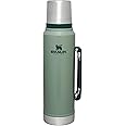 Stanley Classic Legendary Vacuum Bottle 1.1 qt | Wide Mouth with Leakproof Cup Lid | Keep Drinks Hot or Cold | Packable for Travel | Insulated Stainless Steel Thermos | BPA-Free | Hammertone Green