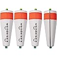 wondersee Fishing Floats Weighted Slotted Peg Popping Floats Slip Bobbers, Pack of 4