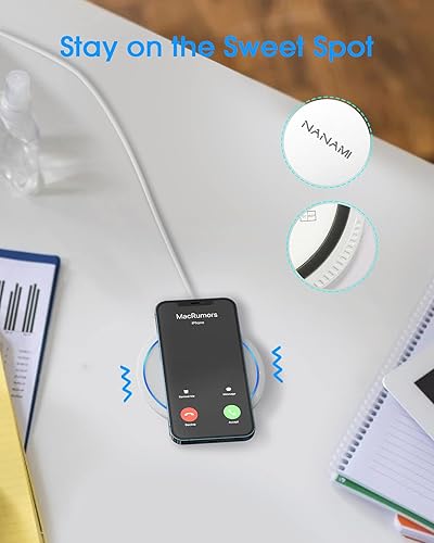 Fast Wireless Charger, NANAMI Qi Certified Charging Pad with - Main Image