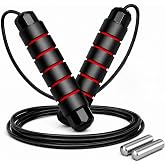 Jump Rope,Tangle-Free Rapid Speed Jumping Rope with Ball Bearings for men | Weighted Jump Rope for Women, Adjustable Skipping Rope with Foam Handles for Cardio, Boxing, Weight Loss, Workout Equipment