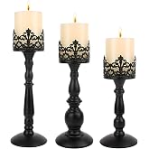 Black Vintage Candle Holder for Table Centerpiece Gothic Candle Stand Set