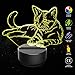3D Night Light Pet Cat 3D Lamp Optical Illusion Nightlights Touch Switch Bedside Lamp 7 Colors Changing LED Lamps Perfect Birthday Gifts for Girls Kids Children Boys Adults Women (N01 Pet Cat)