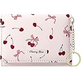 Sunwel Fashion Cute Coquette Bow Wallet with Key-chain Aesthetic Card Holder ID Window for Women Girls (367PINK)