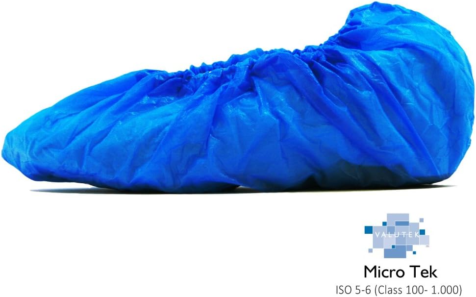 Valutek VTSHCVPL-BL Polyethylene Cross-Linked Shoe Cover with Elastic Ankle Cuff [Disposable, Large, Blue] 300 Pieces, Ships Same Day!