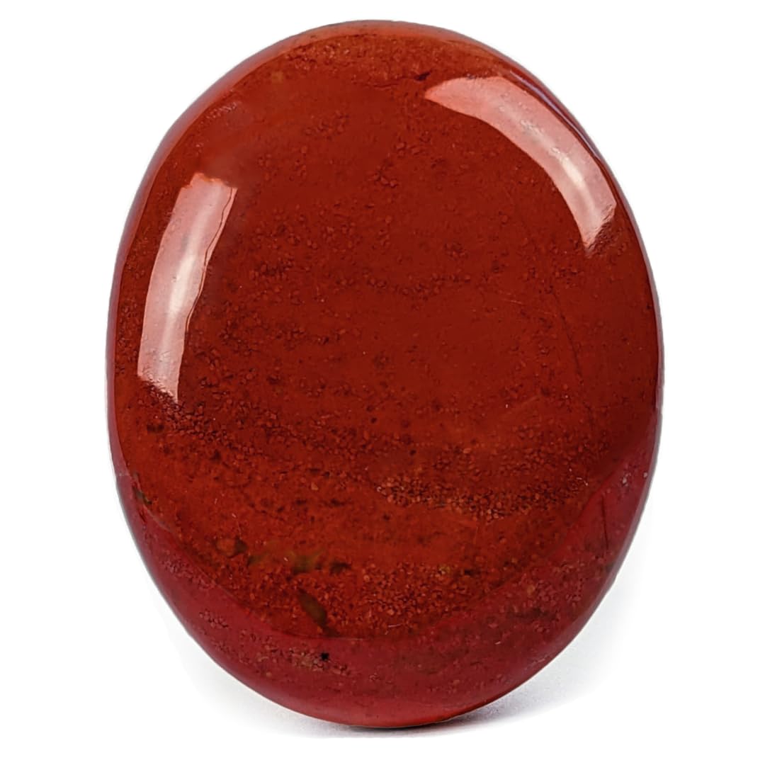 EUSICE - Red Jasper Natural Palm Stone - Vitality & Sensuality Healing Stone - 100% Handcrafted & Handmade - Ethical Gemstone Red Jasper for Lithotherapy Wellness Meditation Yoga. All Levels