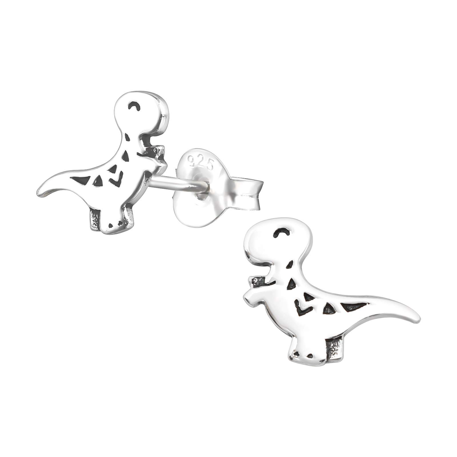 Dinosaur Earrings - 925 Sterling Silver T Rex Tyrannosaurus