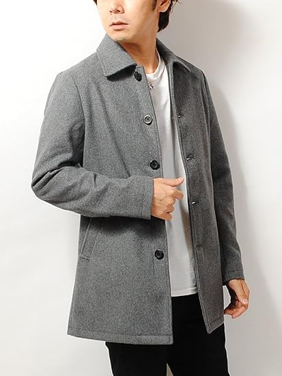 Amazon リ エーピー Re Ap ウールメルトン ステンカラーコート 700gメルトン使用 メンズ コート ジャケット 通販