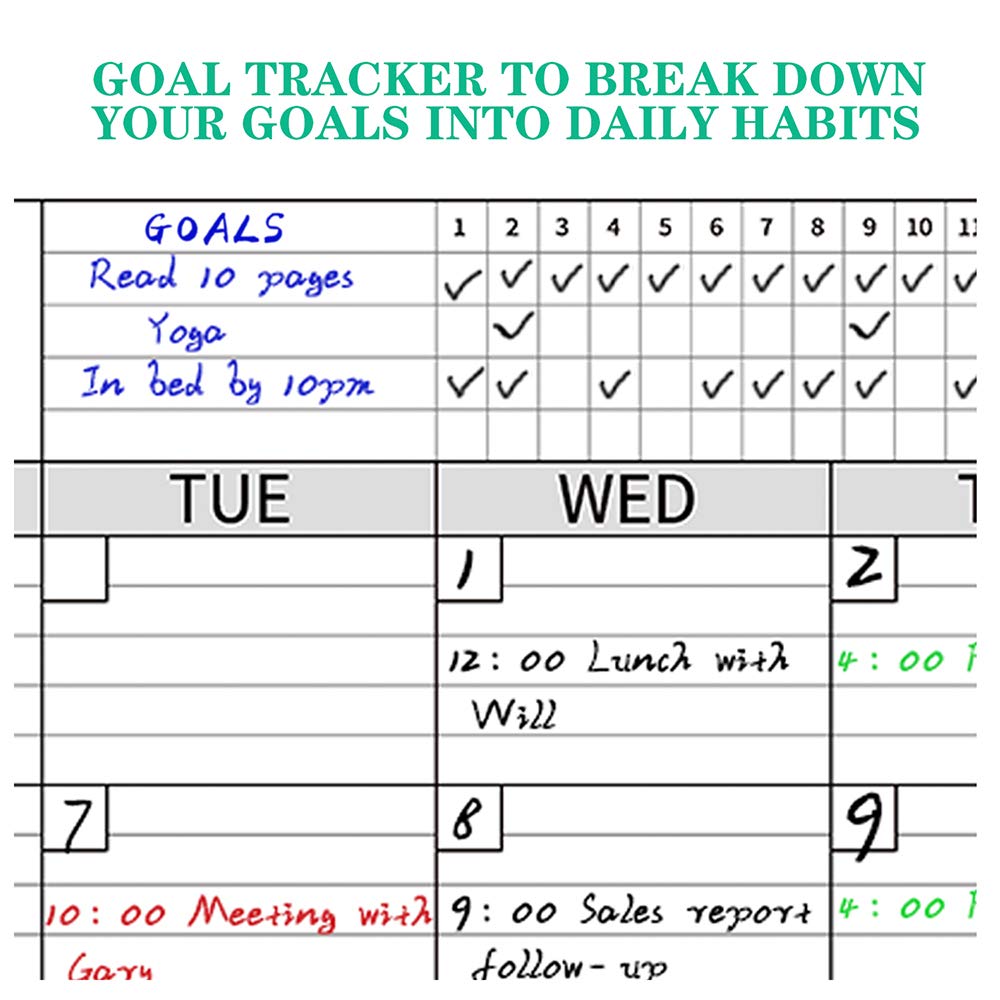 Premium Nano Erase Film Wall Calendar with Goal Tracker - Large 24\