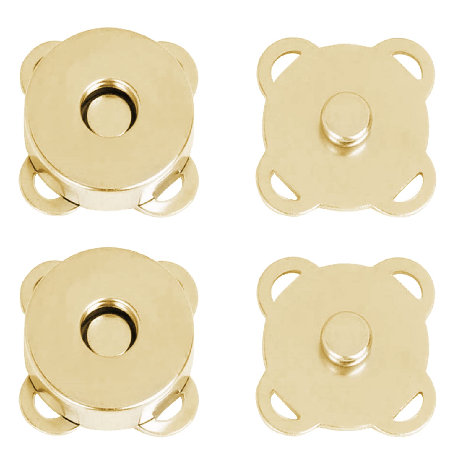 Photo 1 of 12 Sets Magnetic Snaps Buttons Sew in Magnetic Plum Bag Clasps Button Snaps for Purses Handbag Clothes Scrapbooking Closure Fastener Sewing Craft DIY (15mm) (Gold)