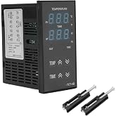 Heat Press Temperature Controller, Multiple Alarm Modes Easy to Install 0 400℃ Digital Display PID Control Thermostat for Food Processing for Light Industry
