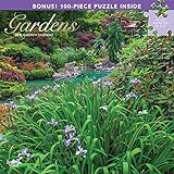 Gardens 2019 12 x 12 Inch Monthly Square Wall Calendar & Puzzle Set with Foil Stamped Cover, Gardeni by